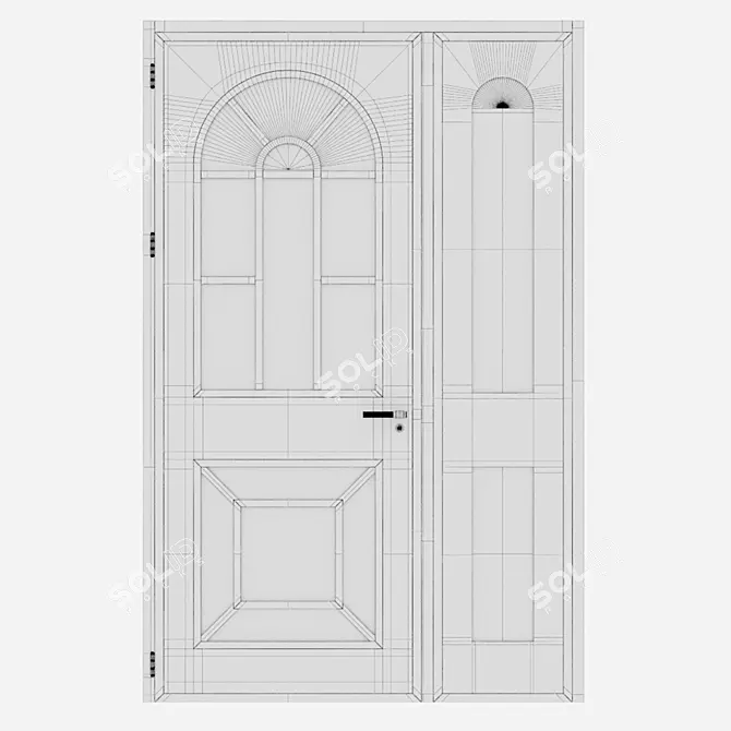 Sleek Aluminum Door Design 3D model image 5
