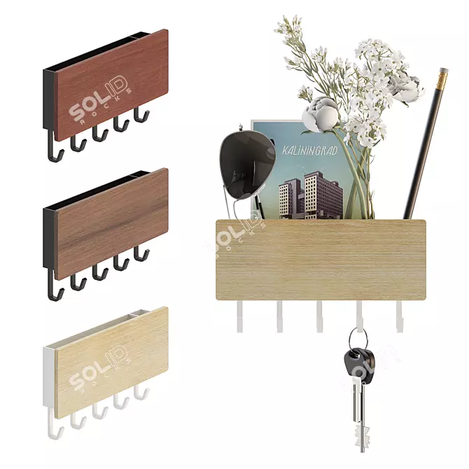 Decorative Wall Key Holder 3D model image 1