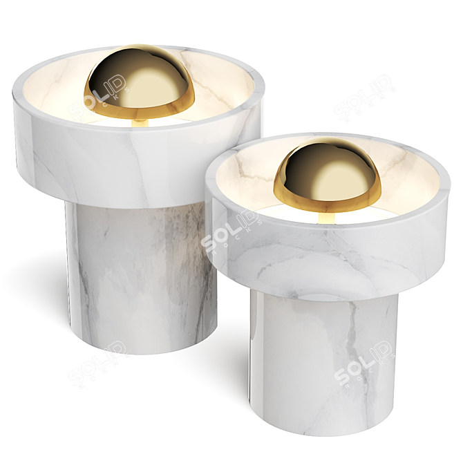 Modern Stone Table Lamp Set 3D model image 1