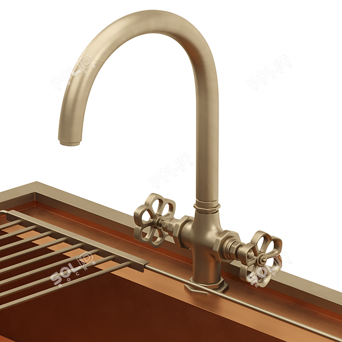 Luxury Modelled Kitchen Sink 3D model image 6