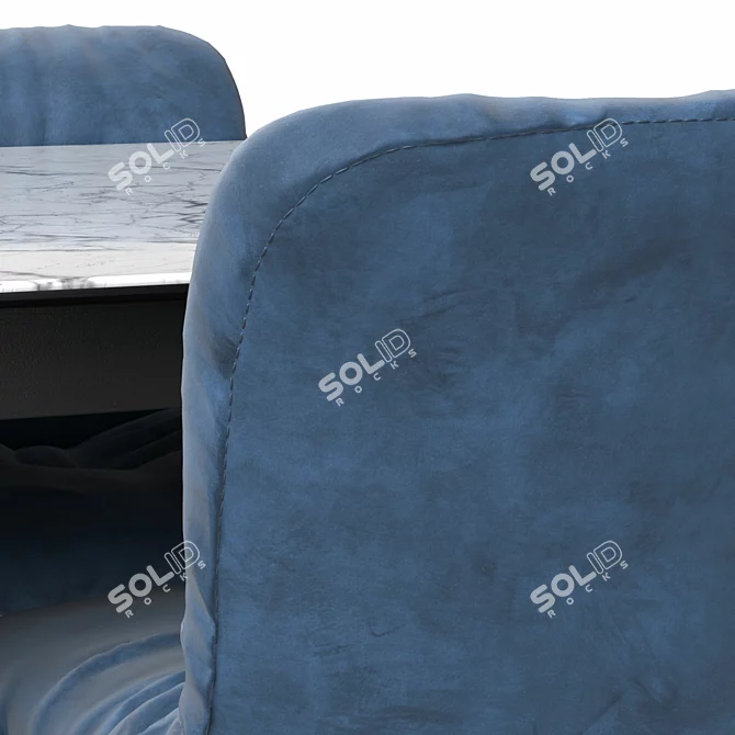 Customizable Modern Annie Chair & Alpha Table Set 3D model image 7