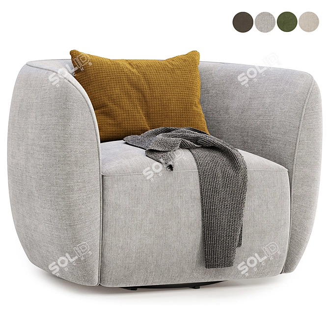 Chic Swivel Lounge Chair Collection 3D model image 1