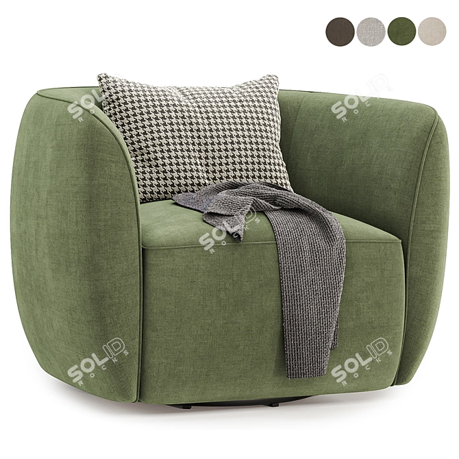 Chic Swivel Lounge Chair Collection 3D model image 3