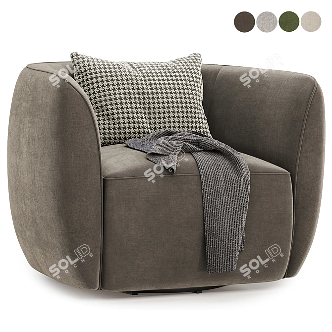 Chic Swivel Lounge Chair Collection 3D model image 4