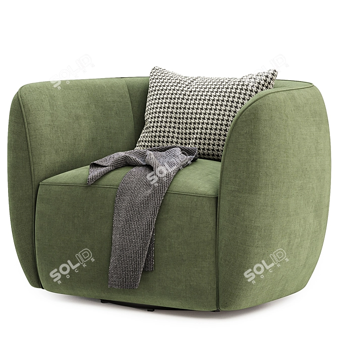 Chic Swivel Lounge Chair Collection 3D model image 5
