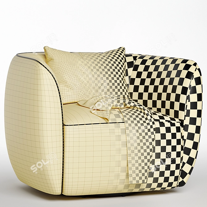 Chic Swivel Lounge Chair Collection 3D model image 6