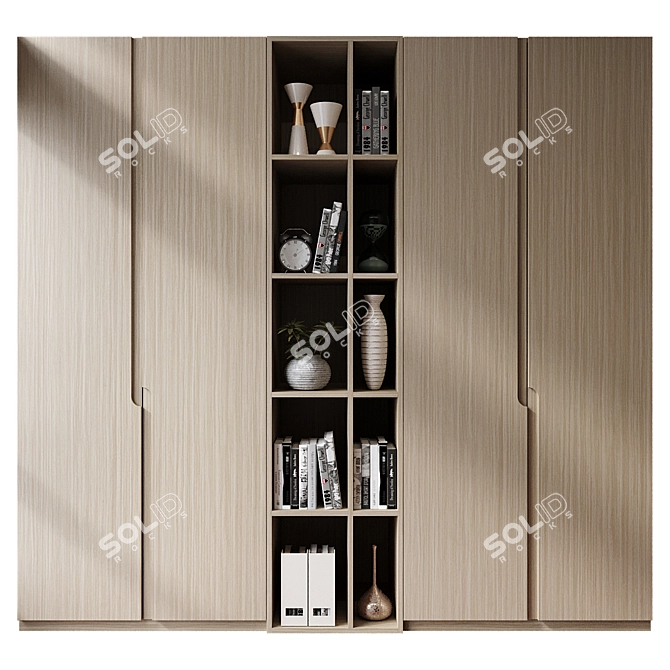  Modern TV Wall Decor Unit 3D model image 1