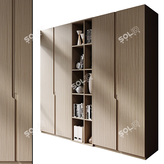  Modern TV Wall Decor Unit 3D model image 2