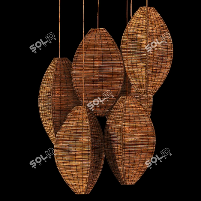 Contemporary Wicker Lamp Model 3D model image 6