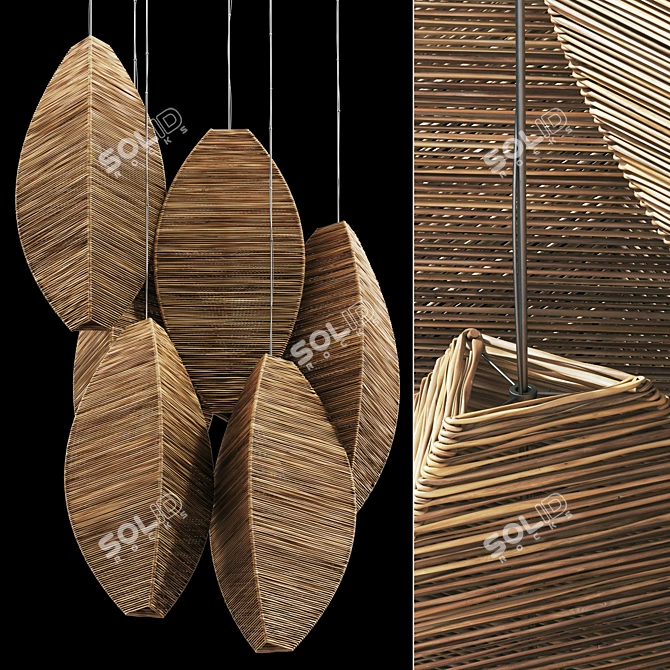 Contemporary Wicker Lamp Model 3D model image 8