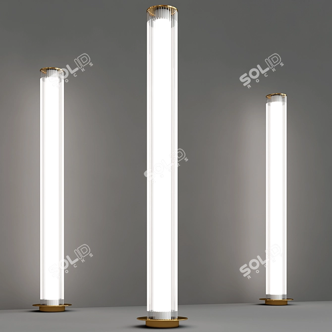 Sleek LED Glass Floor Lamp 3D model image 2