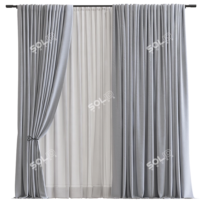 Meshed Curtain Design 3D model image 1