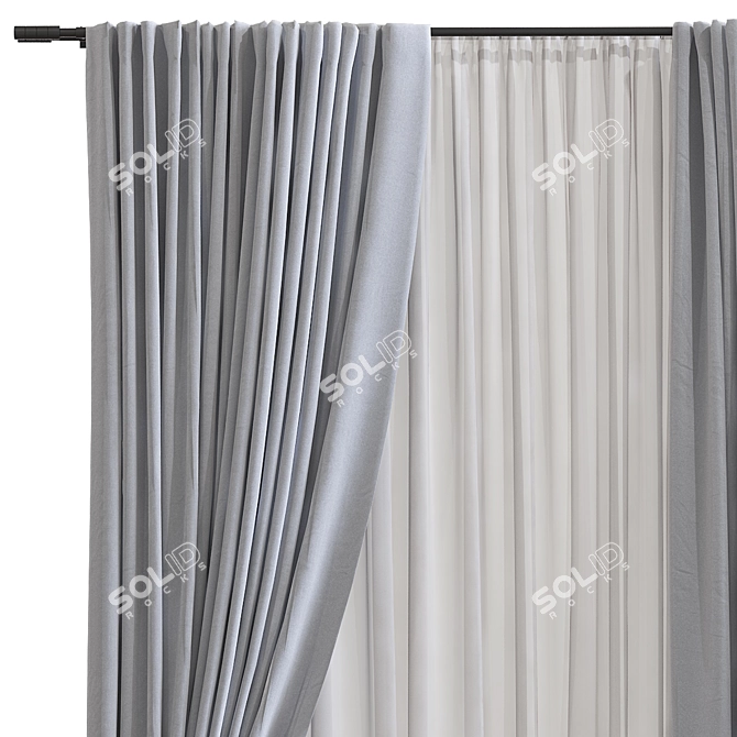 Meshed Curtain Design 3D model image 2