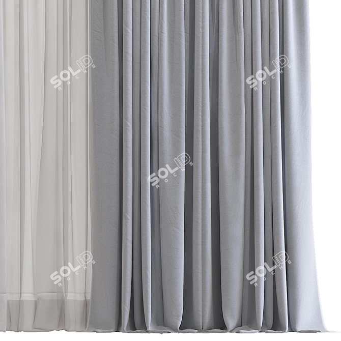 Meshed Curtain Design 3D model image 3