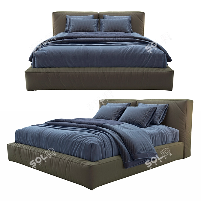 Amore King Size Bed Design 3D model image 1