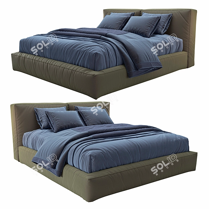 Amore King Size Bed Design 3D model image 2