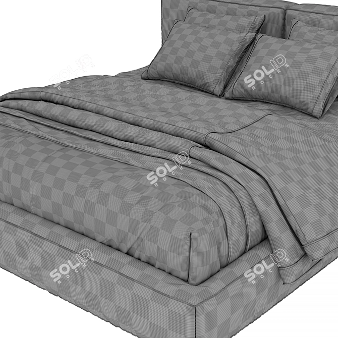 Amore King Size Bed Design 3D model image 4