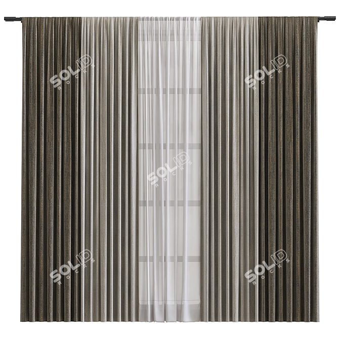 Refined Curtain Design No.371 3D model image 1