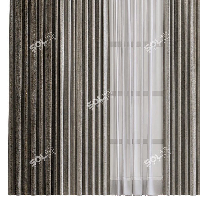 Refined Curtain Design No.371 3D model image 2