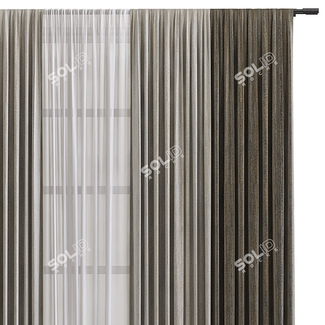 Refined Curtain Design No.371 3D model image 3