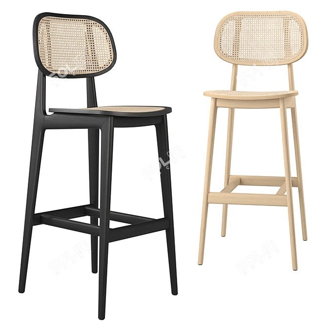 Elegant Titus Bar Stool 3D model image 1