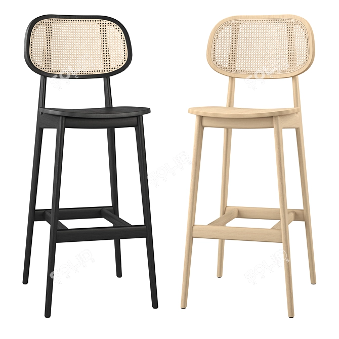 Elegant Titus Bar Stool 3D model image 2