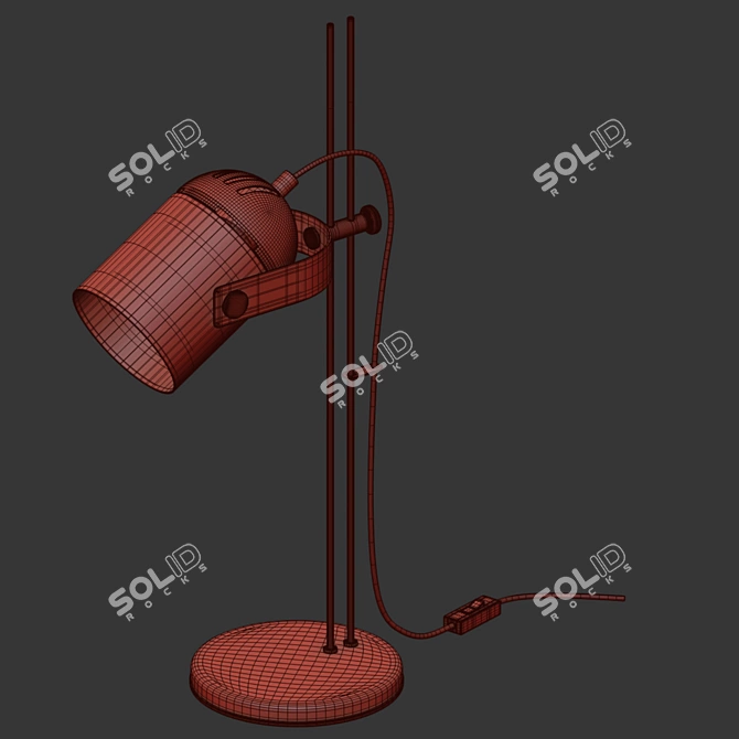 Elegant 1970s Czech Table Lamp 3D model image 3