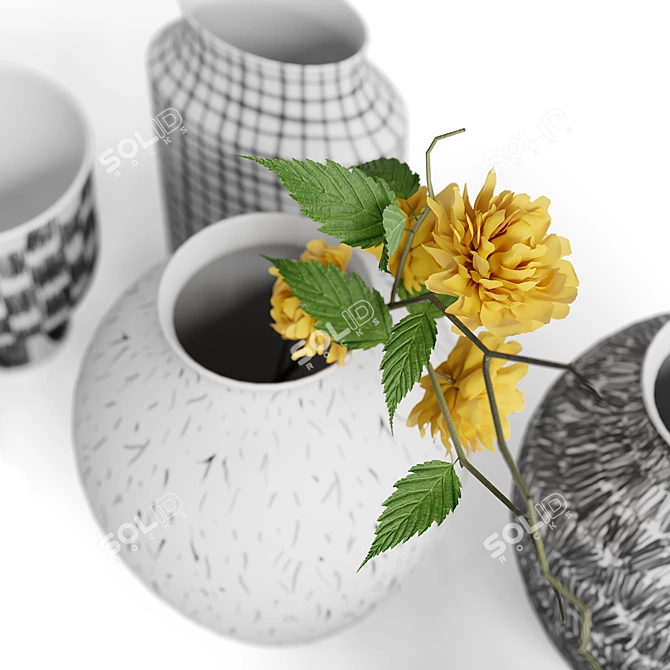 Contemporary Vases Set with Versatile Materials 3D model image 6