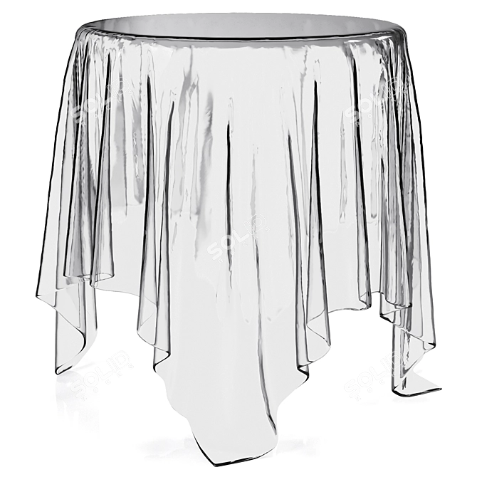 Modern Glass Philippe End Table 3D model image 4
