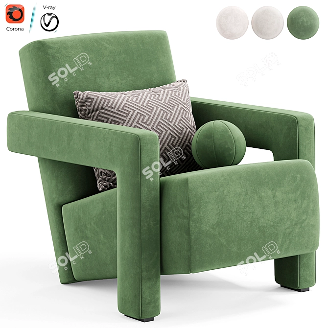Modern Utrecht Armchair by Cassina 3D model image 4