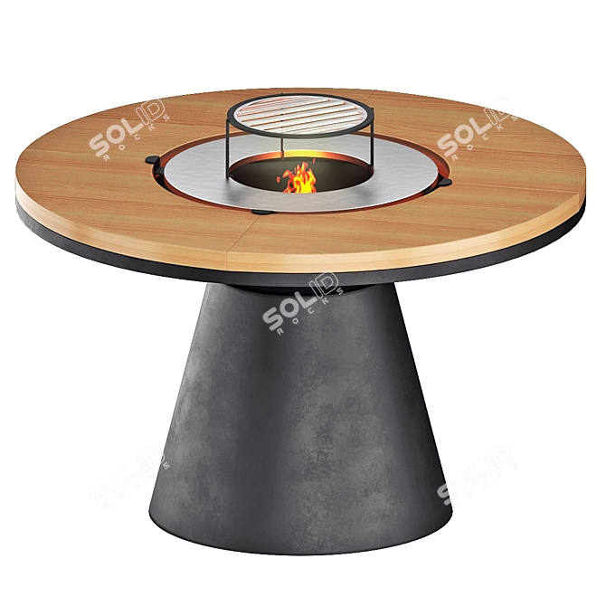 Elbrus Grill Tibet - Outdoor Wood Burning Tabletop BBQ 3D model image 1