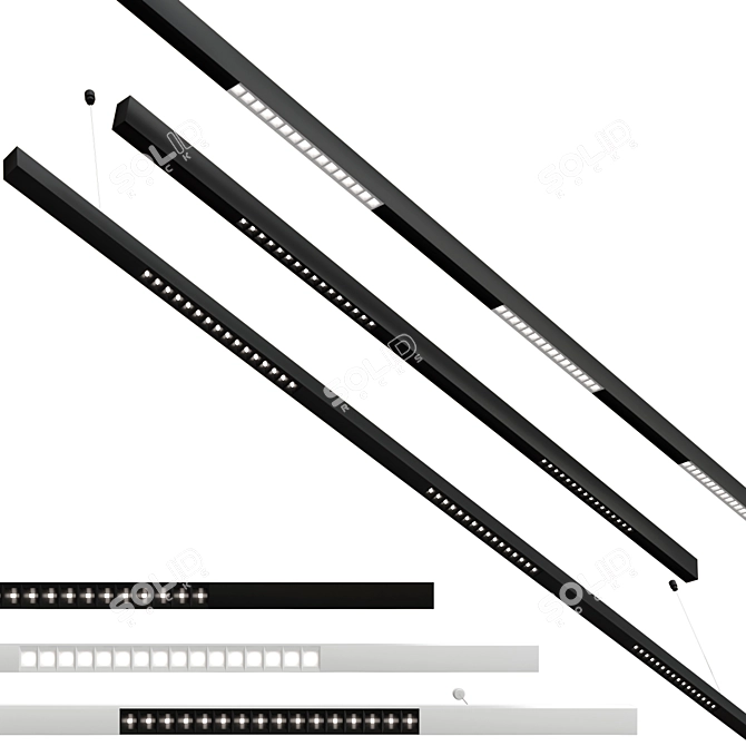 Sleek LED Pendant Rylo Pro 3D model image 1