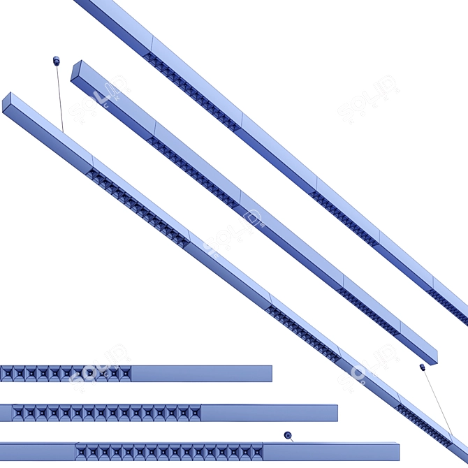 Sleek LED Pendant Rylo Pro 3D model image 3