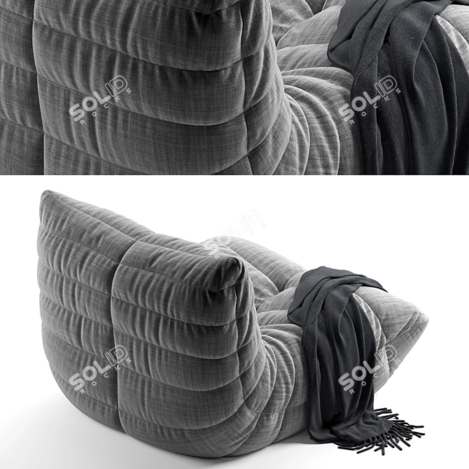Elegant Modern Lounge Chair Togo 3D model image 5