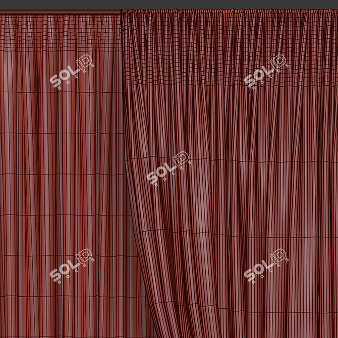 Folded & Retopologized Curtain 3D model image 5