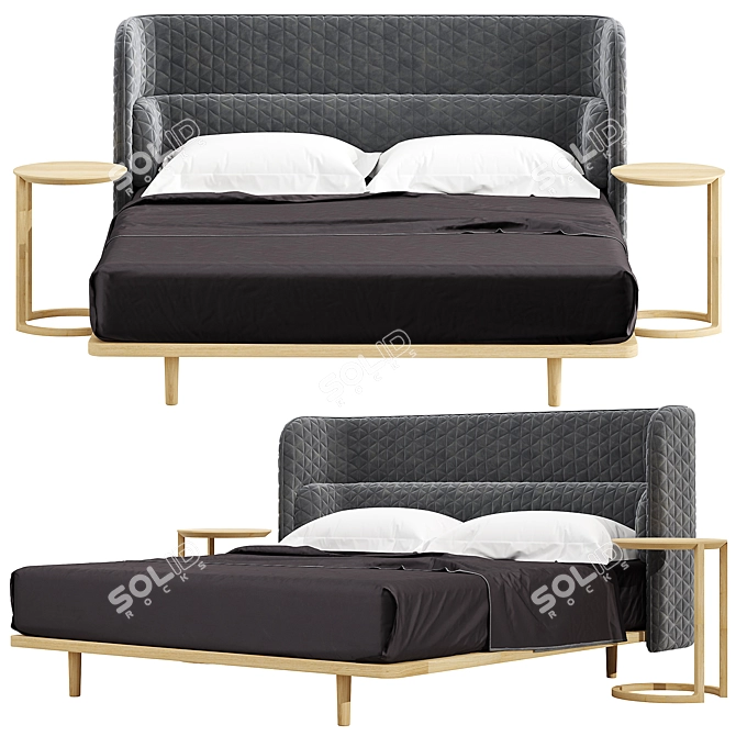 Elegant Nau Design Aran Bed 3D model image 2