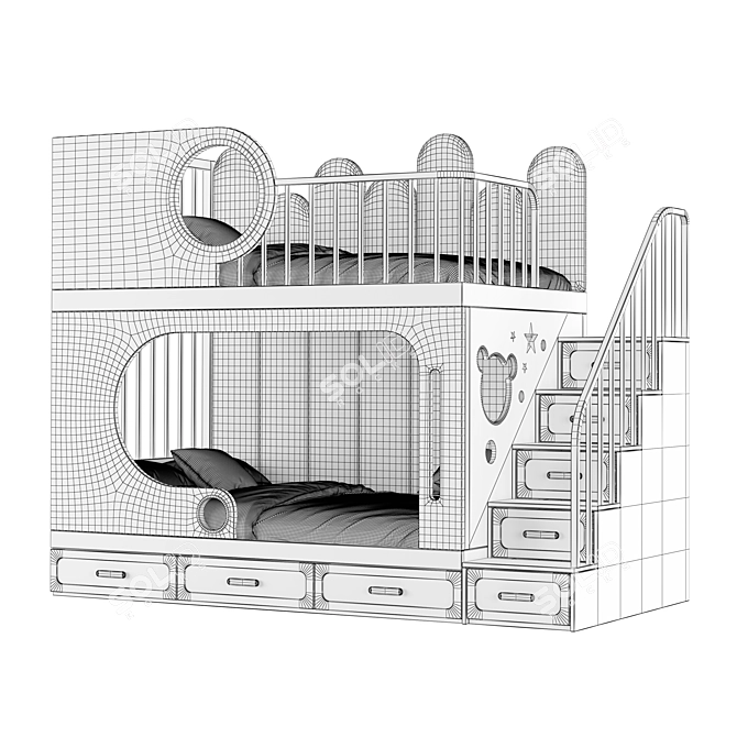 Creative Kids Bed Model Kit 3D model image 3