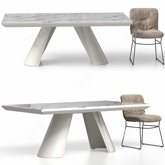 Customizable ANNIE Chair & APIAN Table 3D model image 2
