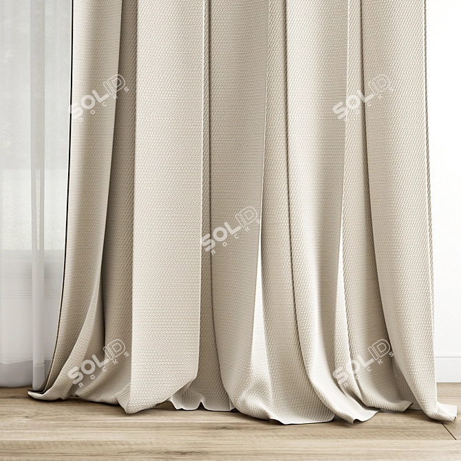 Polygonal Curtain Model Set 3D model image 2