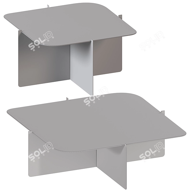 GIO Porcelain Coffee Table - Sleek Square Style 3D model image 2