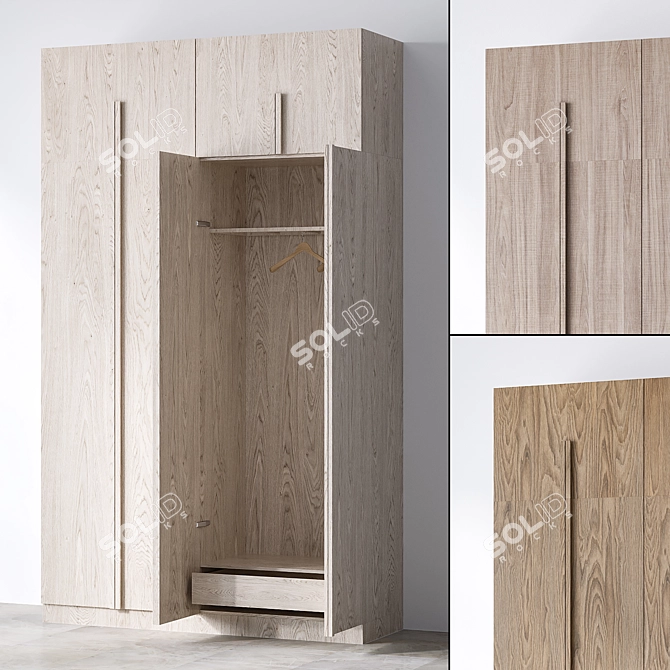 Minimalist Wardrobe Cupboard Set 3D model image 1