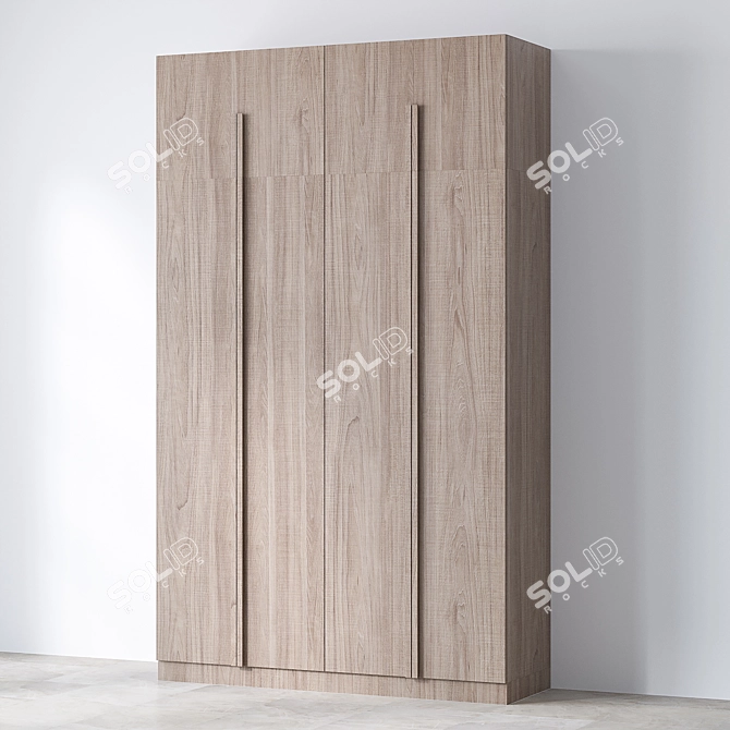 Minimalist Wardrobe Cupboard Set 3D model image 2