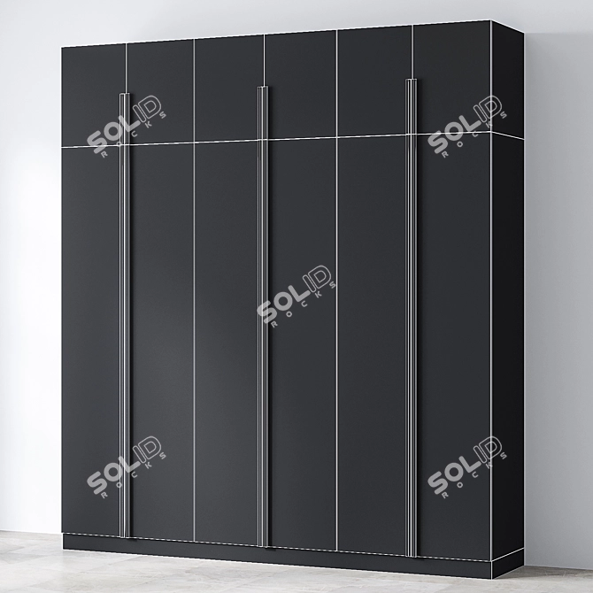 Minimalist Wardrobe Cupboard Set 3D model image 5