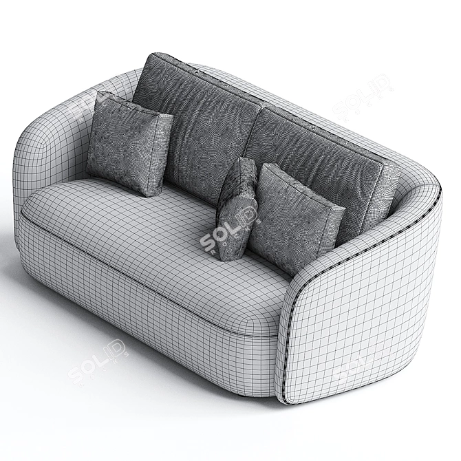Modern Oatmeal 3 Seater Sofa 3D model image 3