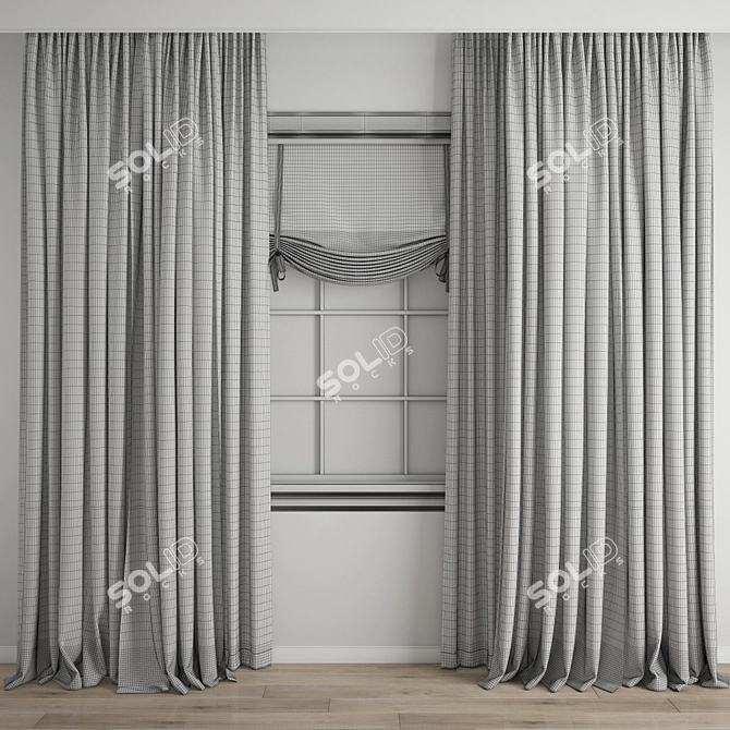 Polygonal Curtain Model 796 3D model image 3