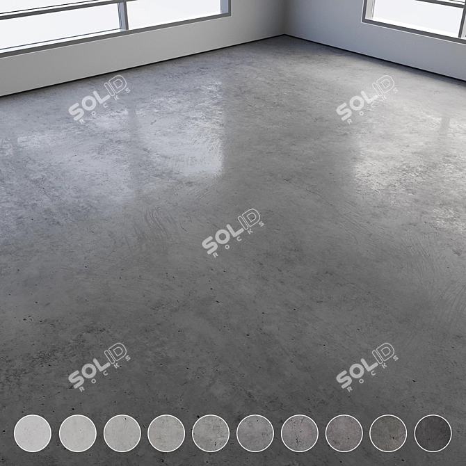 Multicolored Seamless Polished Concrete Floor 3D model image 1