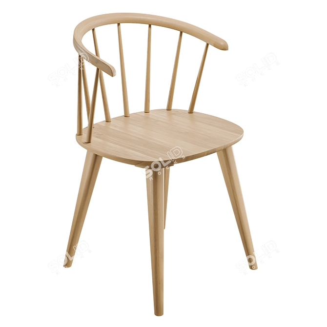 Modern Rubber Wood Chair 3D model image 1