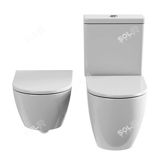 Duravit D-Neo White Washdown Toilets 3D model image 4