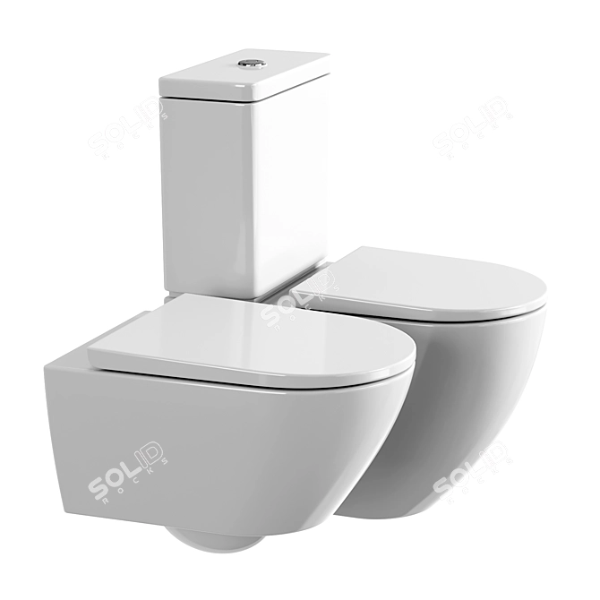 Duravit D-Neo White Washdown Toilets 3D model image 5