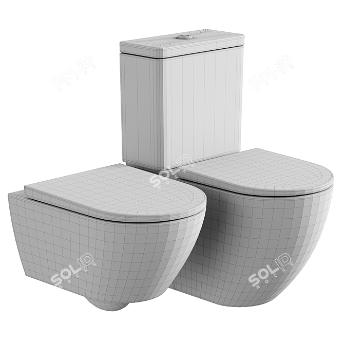 Duravit D-Neo White Washdown Toilets 3D model image 1